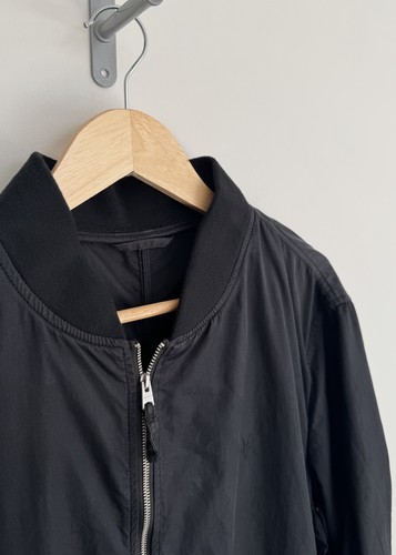 Allsaints “Bassett” Light Weight Shell Summer Bomber Jacket Black Large - Picture 7 of 14