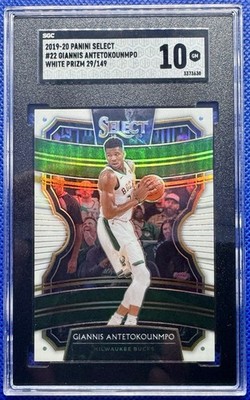 2019 Panini Select Giannis Antetokounmpo Concourse #22 White Prizm /149 SGC 10