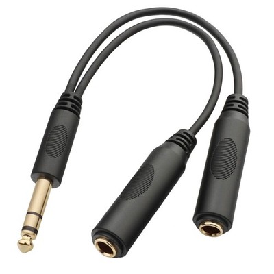 6.35mm (1/4 inch) Jack Splitter Cable, 20cm (8 inches), Headphone Splitter Ca...