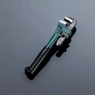 8'' Heavy Duty Pipe Wrench Adjustable Steel Plumbing Tool w/ Soft Grip