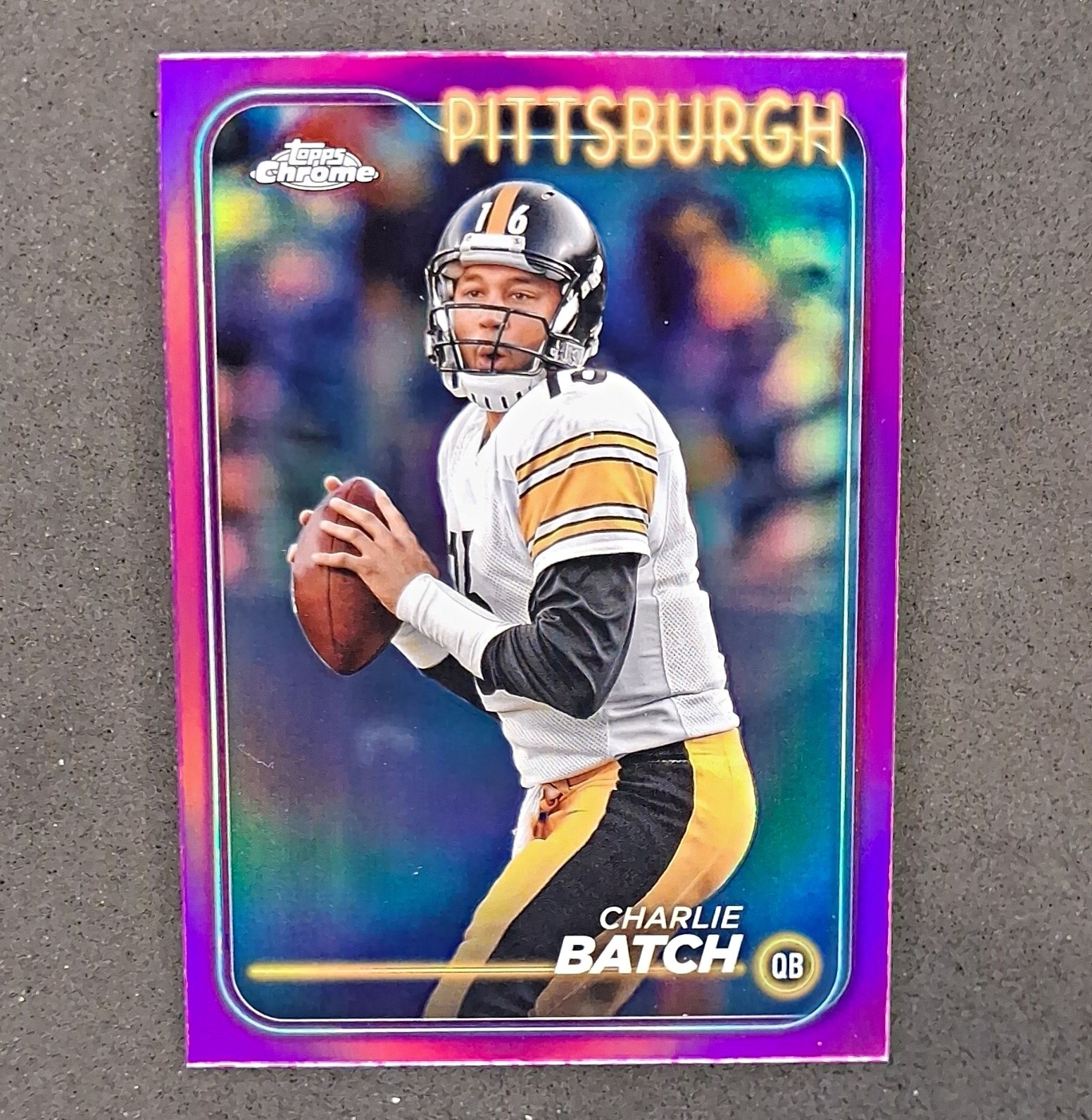 Topps 2024 Topps Chrome Charlie Batch #168 Purple Refractor /275 Steelers