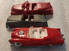 3 Red 1950's Cadillac Convertibles, Hot Wheels, Goodee & Lido, all Original!!