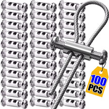100/10PCS Steel Wire Rope Cable Clamp Metal Copper Clip Adjustable Screw Metal F