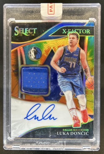 2021-22 Select Luka Doncic X Factor Signatures Jersey Tie Dye Prizm Auto #/25