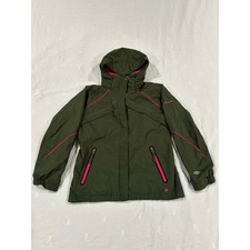Columbia Girls Insulated Ski Jacket Green Pink Omni Heat Size 14 16 Waterproof