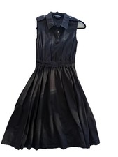 Marc By Marc Jacobs Vintage Y2K Black Dress Size XS Pockets Buttons Slim Elastic