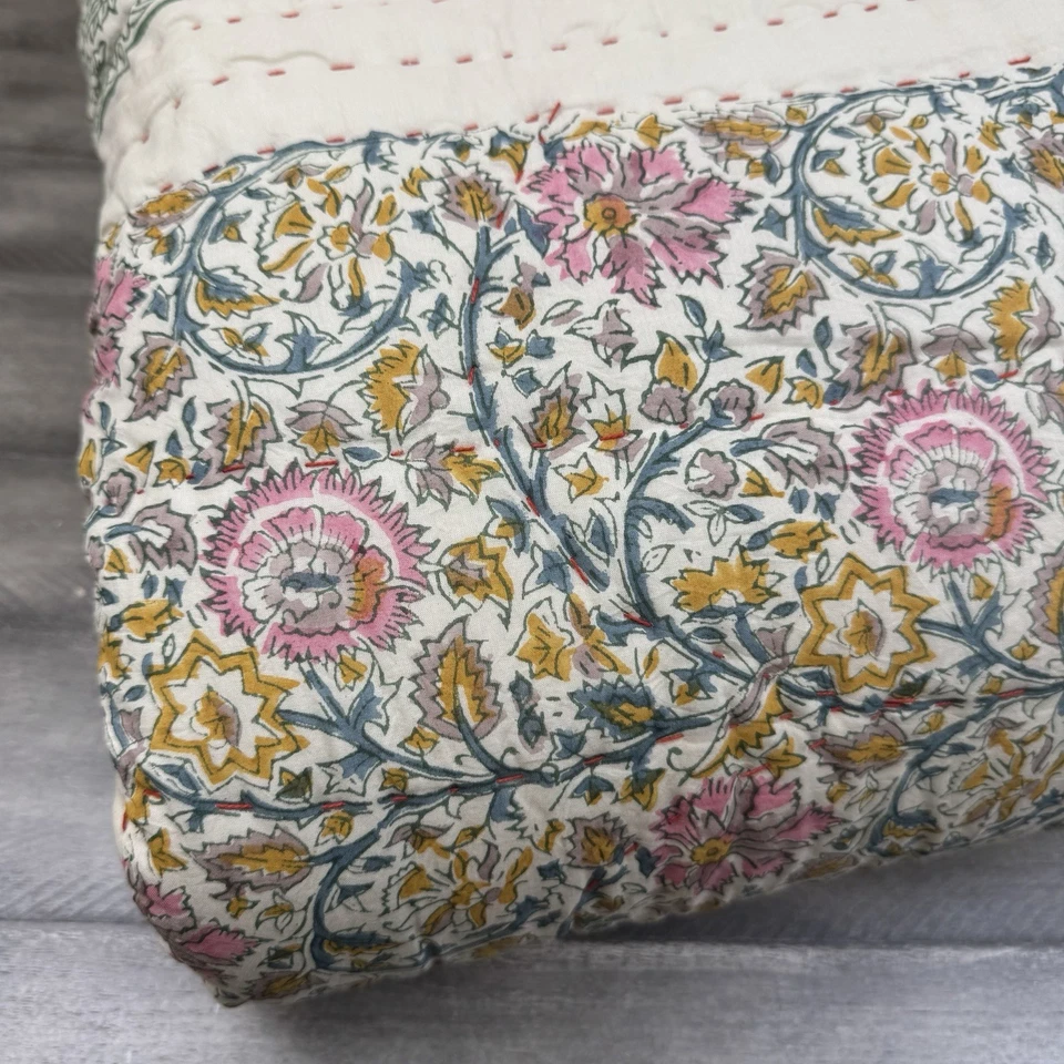 GreenRow Goldie Cotton Printed Quilt Twin Full Multicolor Spots Read NWOT - Image 3 of 4