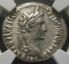 Augustus (27 BC - 14 AD) AR Denarius Gaius & Lucius Caesars, Certified NGC