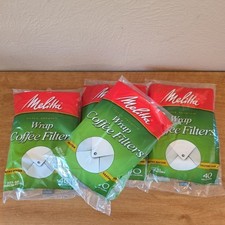Melitta 4 Packs Super Premium Wrap Coffee Filters 40 Count Each Pack Total 160