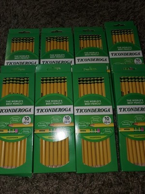 Ticonderoga Wood-Cased Pencils 2 HB  Yellow 8 Pks