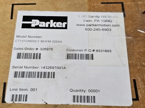 Parker ETH050M05C1 MHFM 0250A High Force Screw Drive Electric Cylinder Actuator