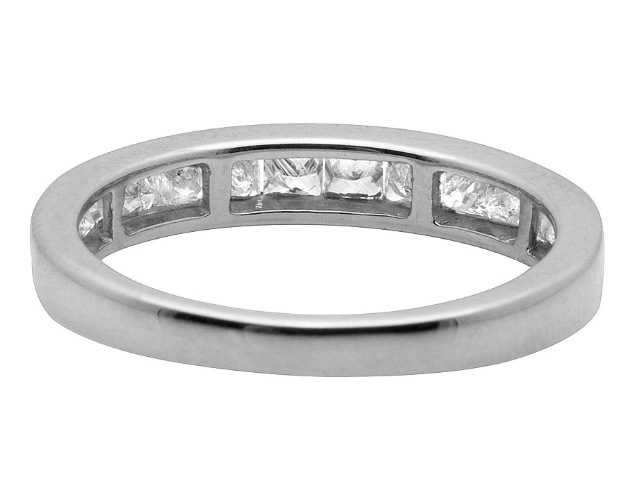 Anillo de compromiso de diamantes reales de princesa invisible de oro blanco de 10 quilates .50 quilates 3,5 mm Foto 3 de 4