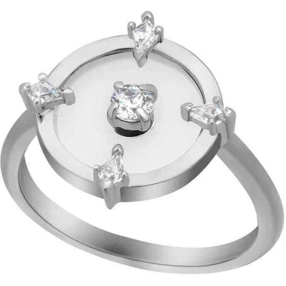 Anillo para mujer Swarovski enchapado en rodio norte cristales blancos, talla 6,75 5551798 Foto 3 de 4