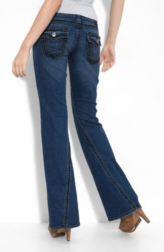 Nuevo Jean True Religion Brand Para Mujer Joey Bota Corte Grande QT Puntada Azul W1050BQT2 - Imagen 2 de 4