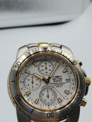 SECTOR 550 Chrono Two Tone Vetro Zaffiro Uomo Watch Swiss Made | eBay
