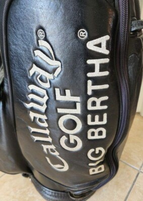 SUPERB Vintage CALLAWAY BIG BERTHA LOGO LEATHER STAFF GOLF BAG W