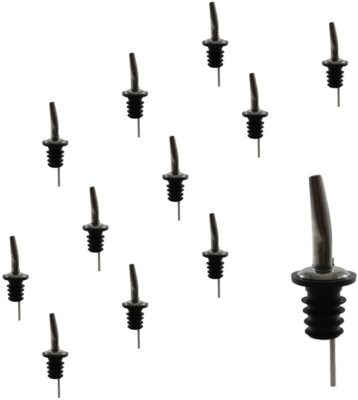 Stainless Steel Tapered Liquor Pourer, Med Flow, Barware (12 PC)