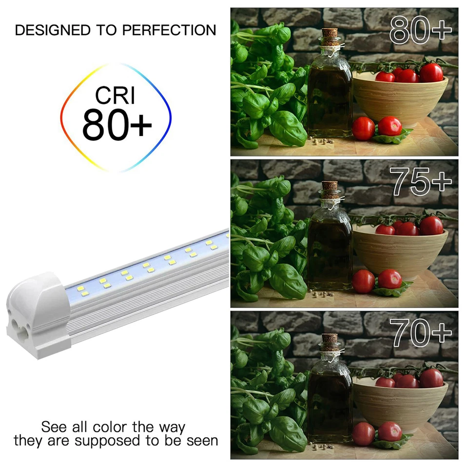 PACK 10-100 LED INTEGRADO 4FT T8 Tubo Bombillas 36W 6500K Doble Línea CLARO Foto 2 de 4