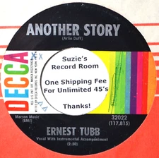 Ernest Tubb Another Story / There's No Room in My Heart Western 45 7" Vinyl