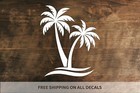 Palm Trees Vinyl Decal | Tropical Island Bumper Sticker | Beach Theme Decor Art