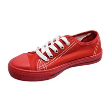 Ish Original Men Red Low Top Rubber Sole Canvas Sneakers Shoes US 6-11 (M)