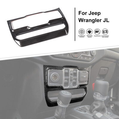 Window Control Switch Panel Cover Trim for Jeep Wrangler JL JT 18+ Carbon fiber