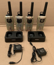  Read Description  4 Uniden GMR5088 Two Way Radios Walkie Talkies  Bases