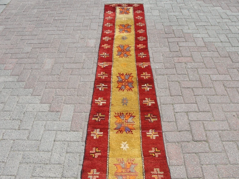2x11 Carpet rug anatolian vintage turkish rugs - decorative area rug for hallway - Image 3 of 4