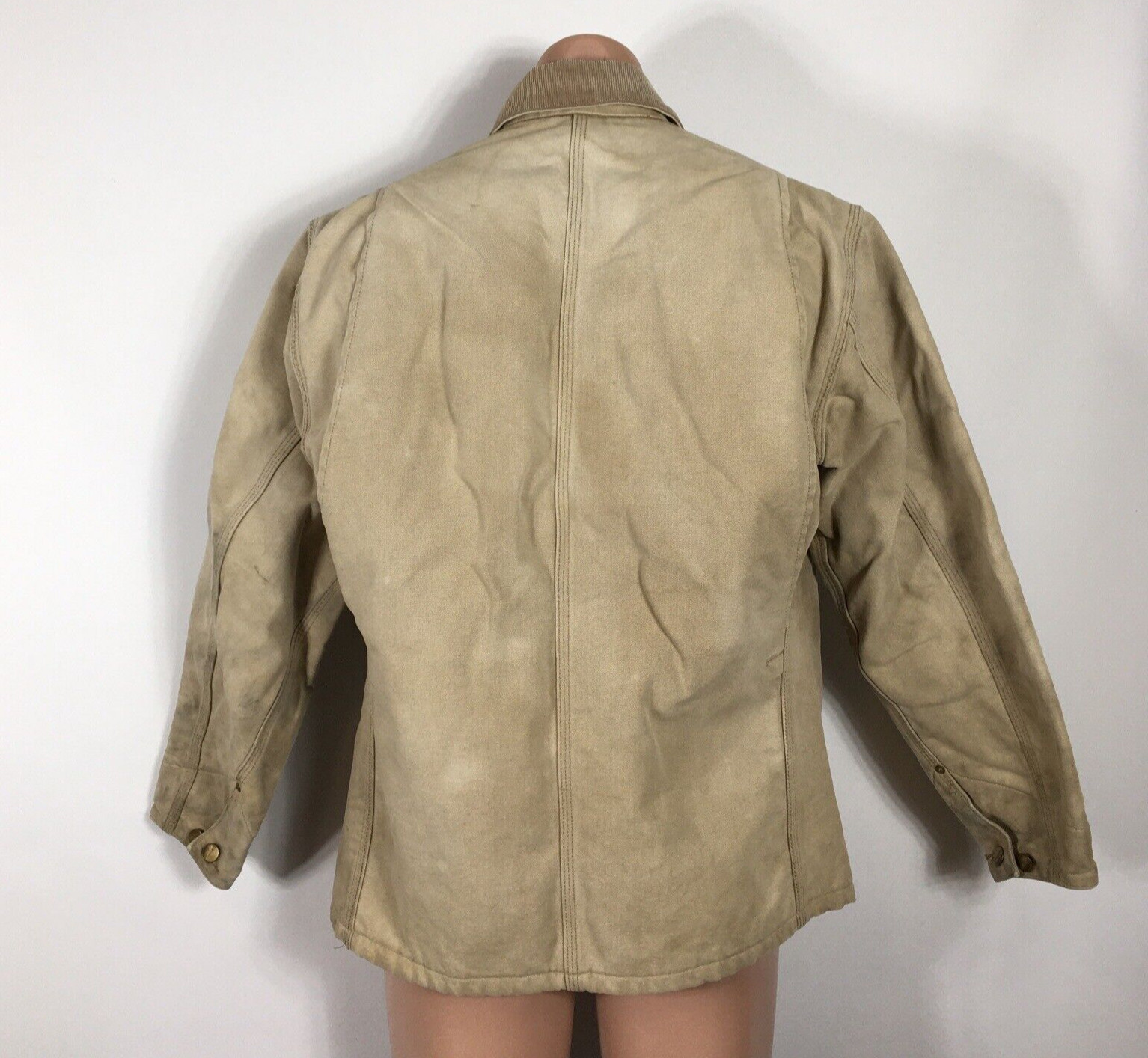 Vintage 1989 Carhartt Blanket Lined Chore Jacket 40R USA Brown Canvas UOP Saftey thumbnail 2