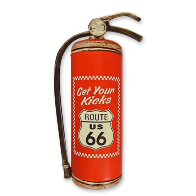 Blechschild ''Get your Kicks'' Route66 Motherroad Highway Feuerlöscher 50x26cm Neu