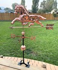 Heavy Duty Metal and Glossy Copper Horse Roof Directional Weather Vane Compass