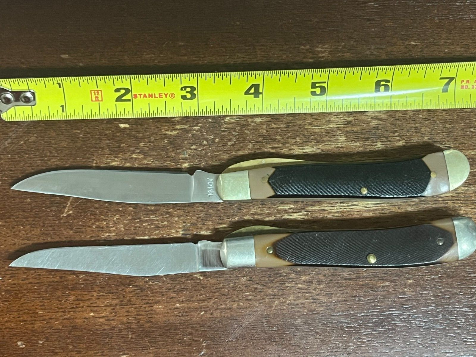 1Vintage/ 1Newer Schrade 194OT Old Timer Gunstock Trapper Lockblade