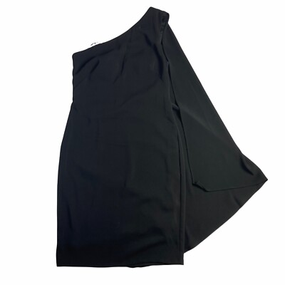 Carmen Marc Valvo Infusion One-Shoulder Cascade Ruffle Sheath Dress SZ  $398