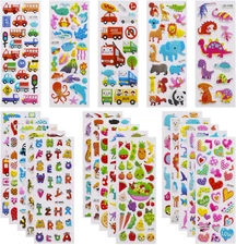 3D Stickers for Kids Toddlers 550+ Vivid Puffy Kids Stickers 24 Different She...