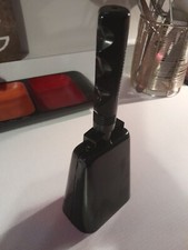 Cheering Black Steel Cow Bell 10" Grip Handled Loud Bell