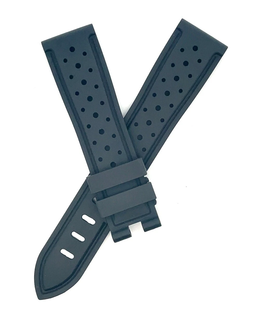 Montblanc Men s 20mm x 18mm Black Rubber Watch Band Strap XS eBay