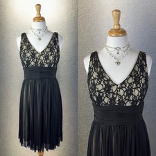 Black Mesh Lace Formal Dress Gown Cocktail Party Glam Fairy Goth Glam Size US 10