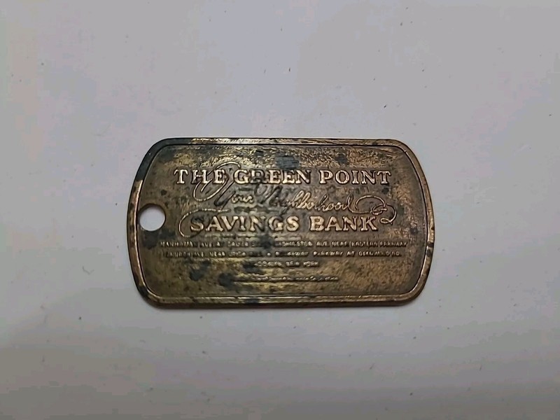 Deposit  Key Box Fob Green Point Savings Bank Brooklyn, NY Safety Collectible 