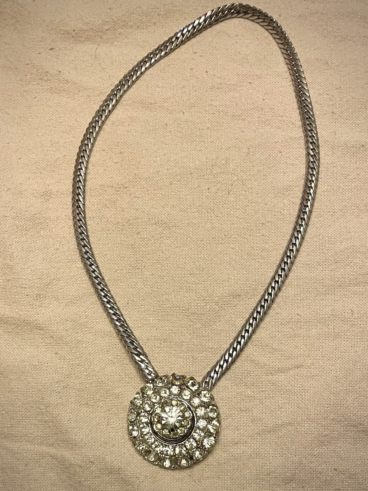 Unique Vintage Toggle Snap Button Rhinestone Neck… - image 4