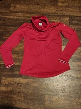 Womens Nike Dri- Fit Dark Pink Cowl Neck Pullover Sweatshirt W/ Thumb Holes LG