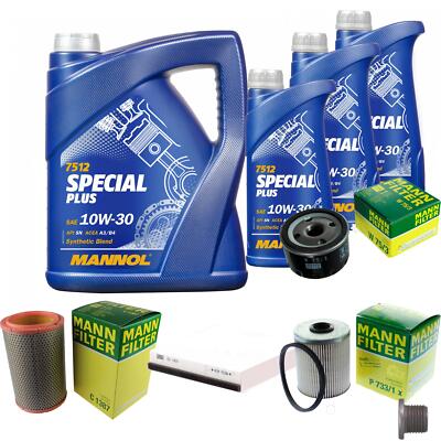 MANN Inspektionspaket 8 L MANNOL Special Plus 10W-30 für Renault Espace III 1.9