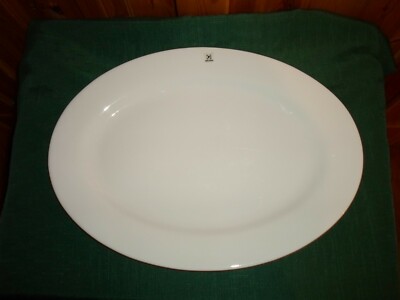 Galzone extra große ovale schlichte weiße Keramik Assiette Servierplatte 45 x 33 cm