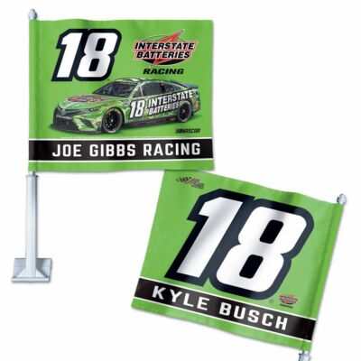 Kyle Busch 2022 Wincraft #18 Interstate Batteries 11.75x14 Car Flag FREE SHIP!