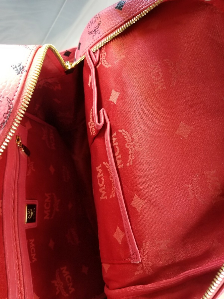 MCM Munchen Stud Medium Backpack Red | eBay display picture 1