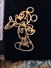 Disney Gold Tone Mickey Mouse Brooch 2x2 In Size Open Work