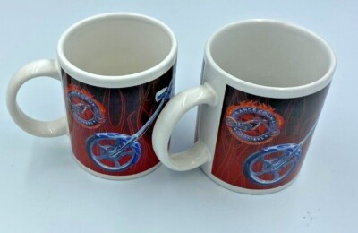 Set of Two Orange County Choppers Motorcycle Red Ceramic Coffee Cup Mug  2004 | eBay