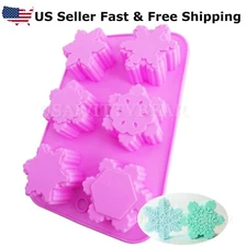6-Cavity Snowflake Variety Shaped Christmas DIY HANDMADE SOAP MOLD US Seller