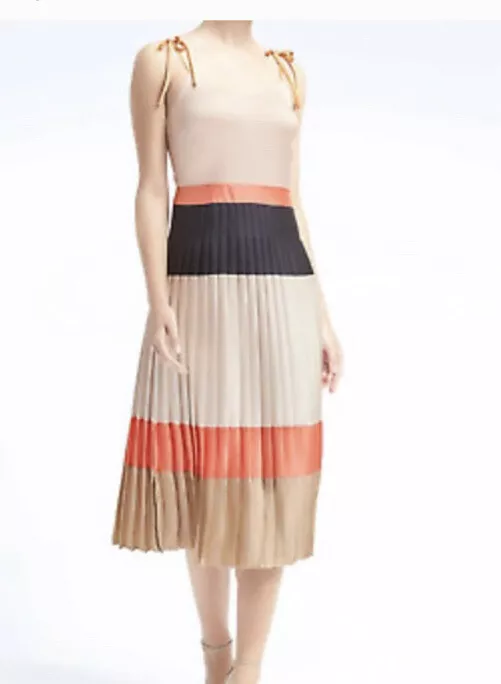 Pleated Color Block Dress