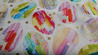 Brand New Easter Egg Fabric 100% Cotton by the 1/2 yard 18'' x 44''