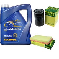 MANN-FILTER Inspektionspaket 5L Mannol Classic 10W-40 FüR Vw Golf Iv 1.6 2.0